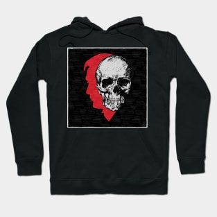 Hannibal Blood Red Profile with Gray Skull Superimposed Hoodie